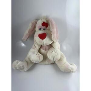 Kids of America Puppy Dog 16" Pink Love Plush Floppy Shaggy Heart Nose